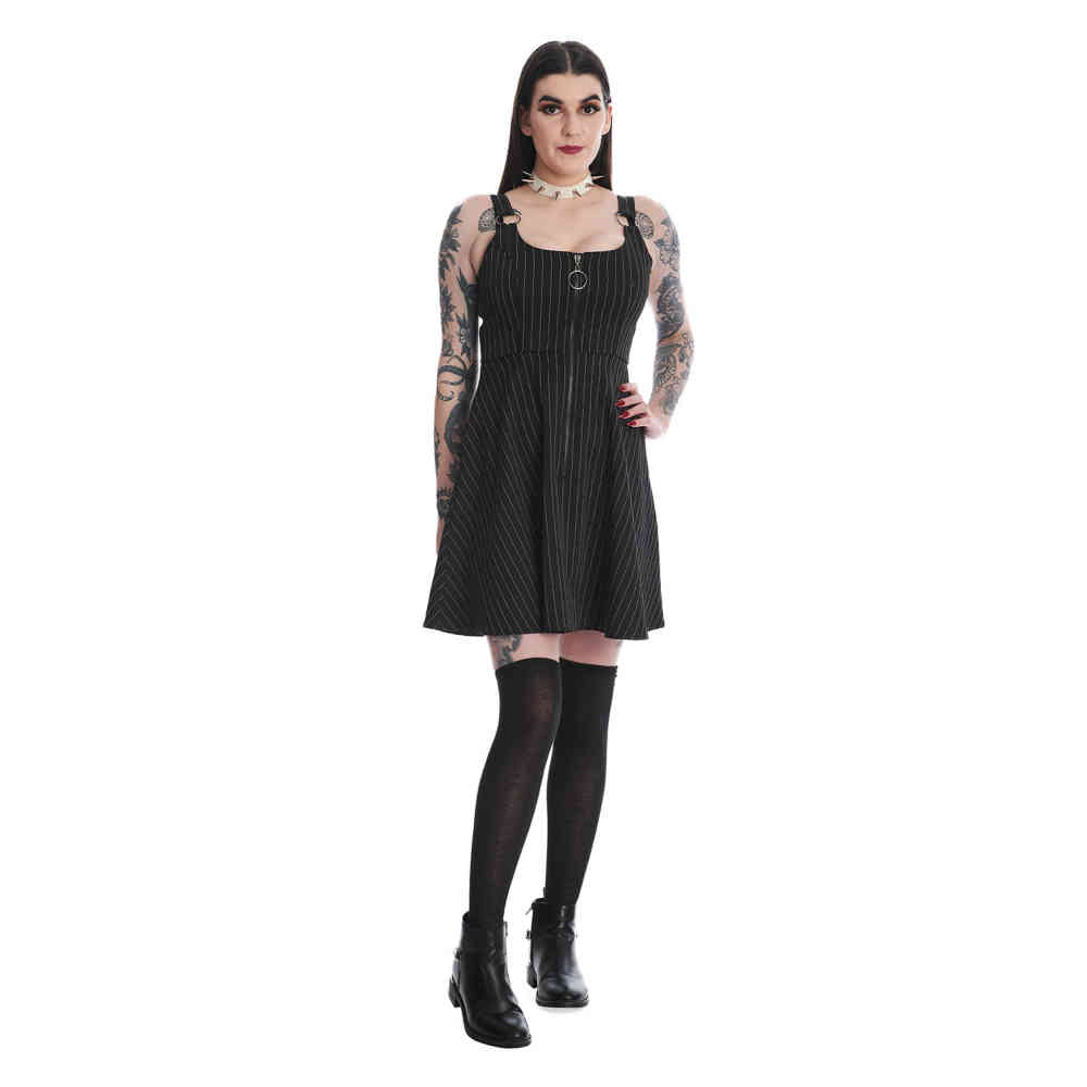 Banned - Bellona Pinstripe Robe courte - Noir